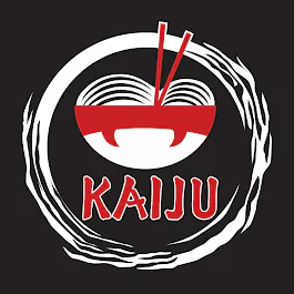 Restaurant logo featuring a ramen bowl with the store name Kaiju